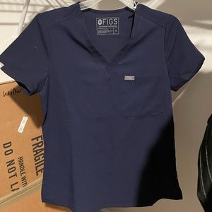 FIGS Navy Blue Scrub Top XS